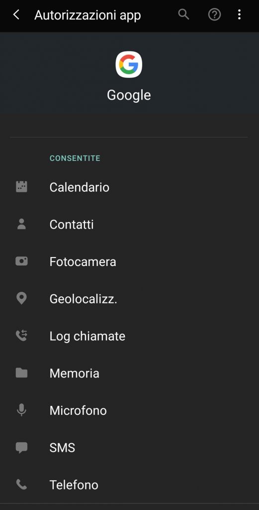 assistente google autorizzazioni