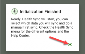 inizializzazione health sync app android