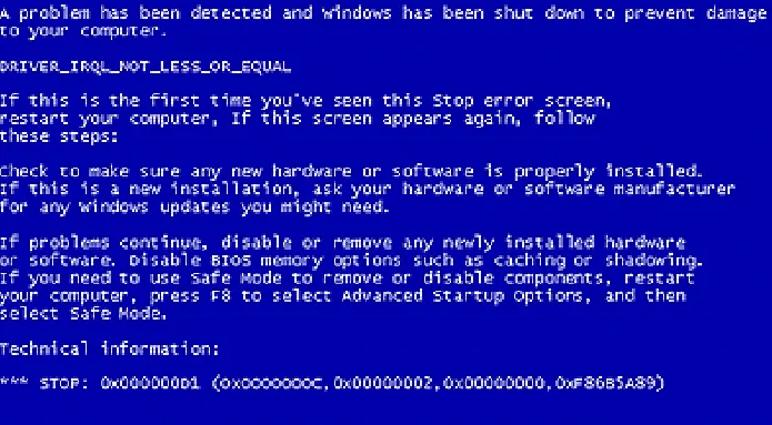 blue screen saver