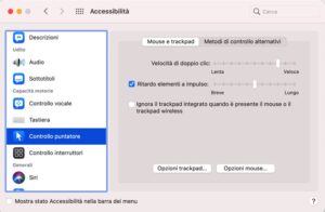 Controllo puntatore Mac