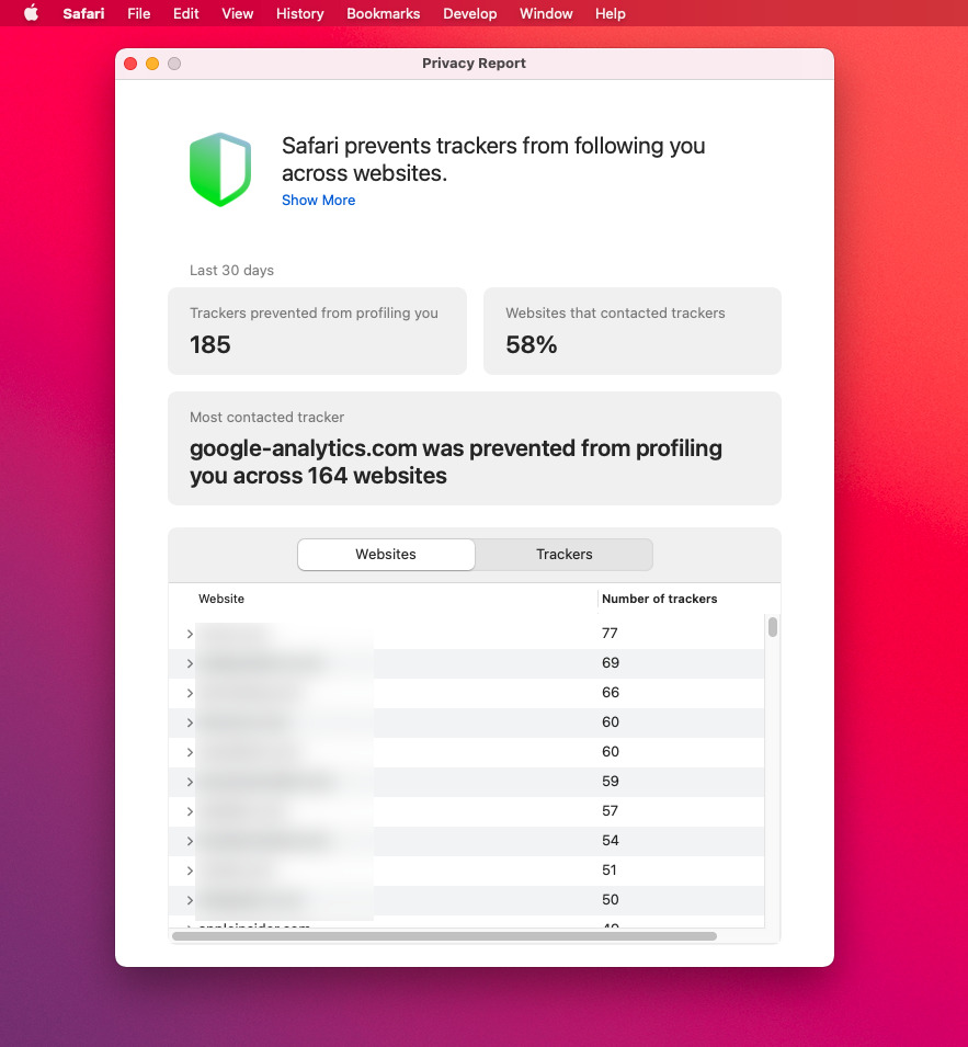 safari report privacy