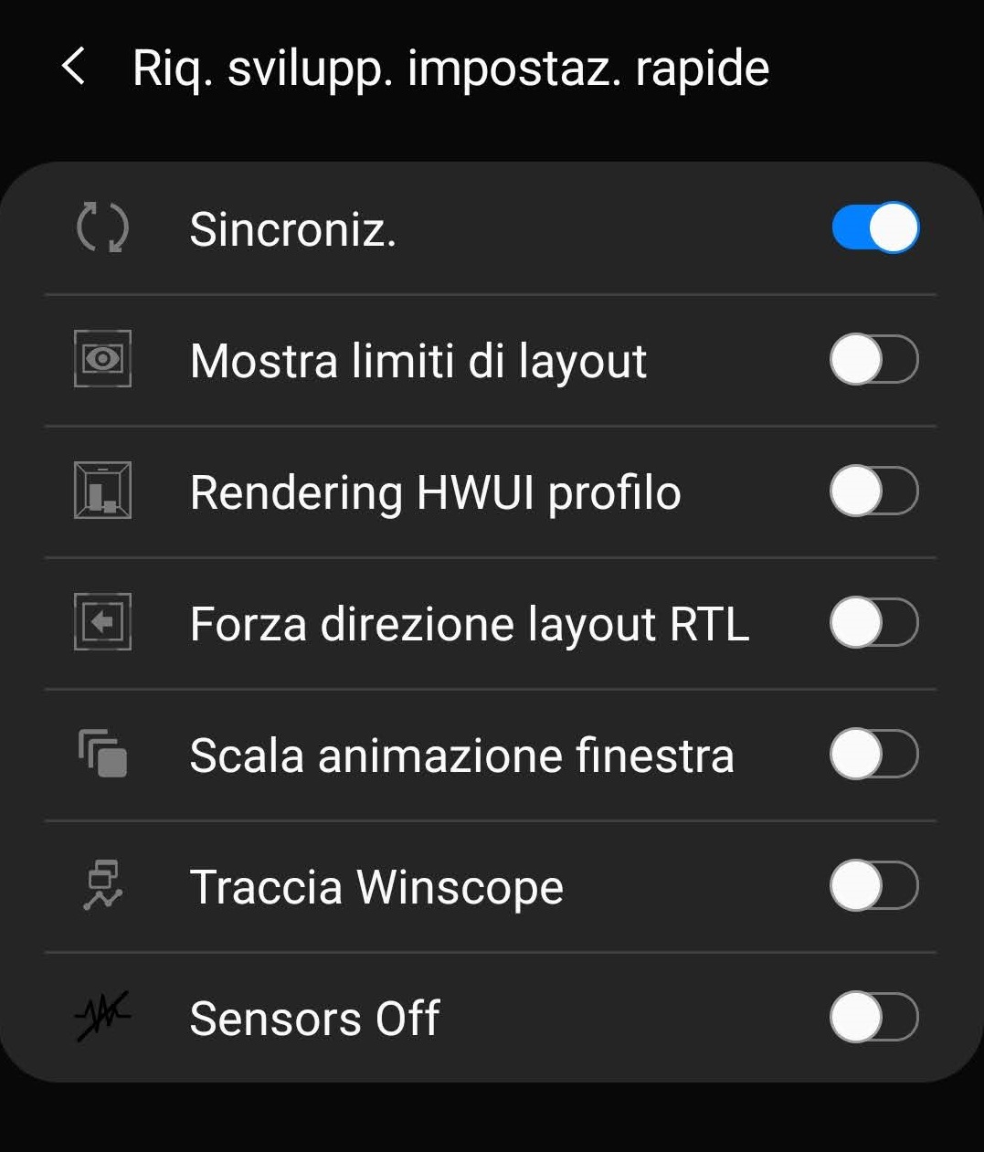 sensor off android