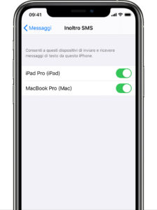 Continuity inviare SMS da iPad
