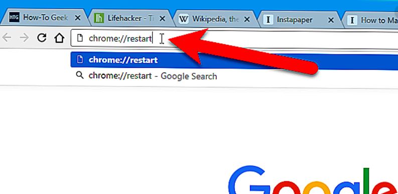 Creare collegamento per riavviare Chrome