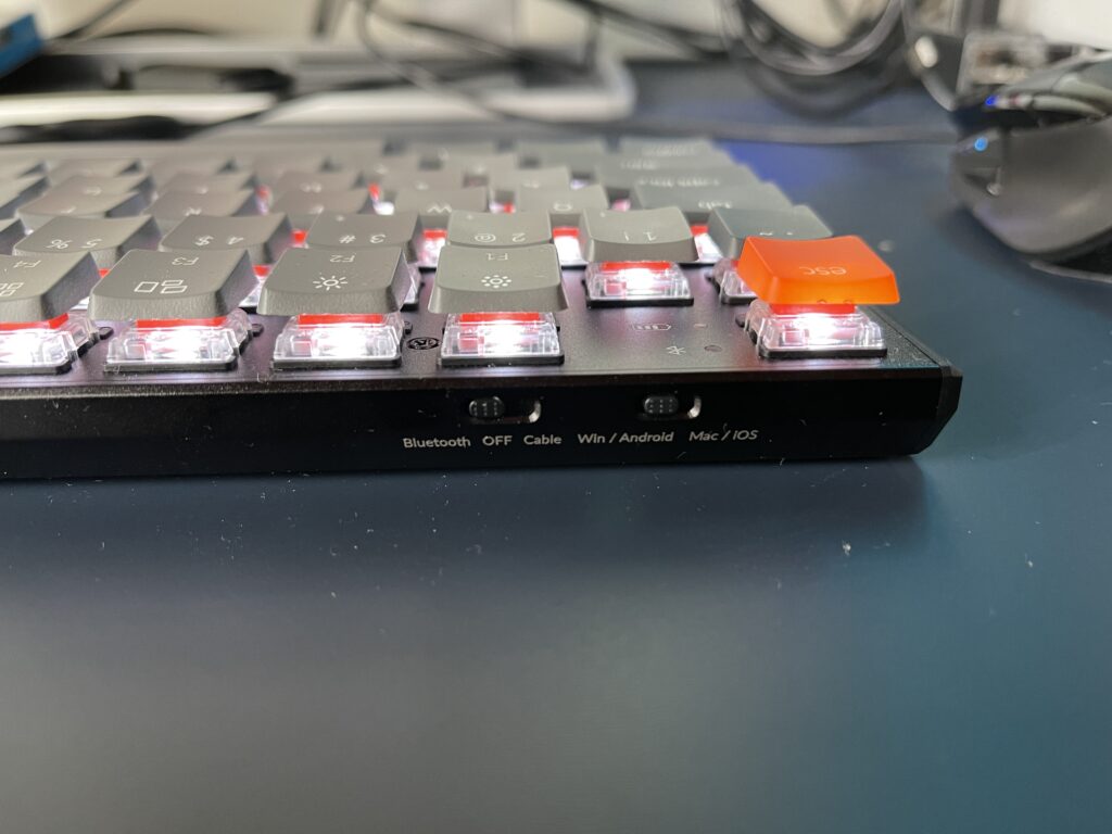 Keychron K1 dettaglio switch gateron low profile red