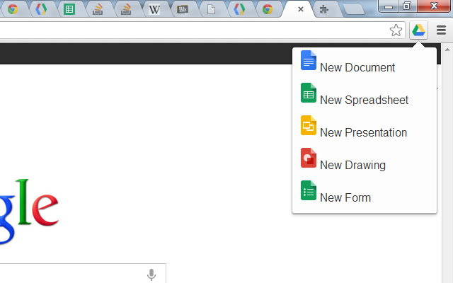 Google Docs Quick Create
