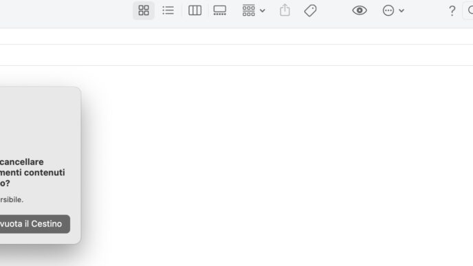messaggio svuota cestino