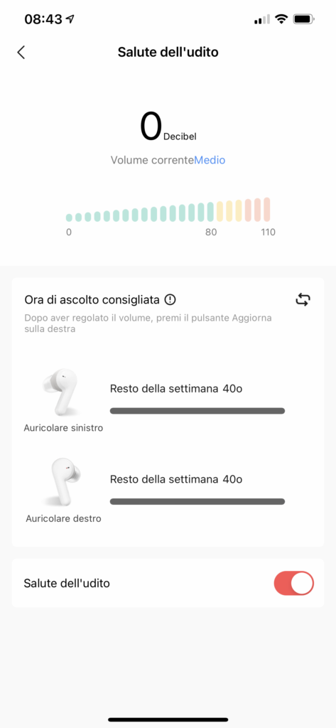 app zepp - Amazfit Powerbuds Pro - screenshot funzione protezione udito