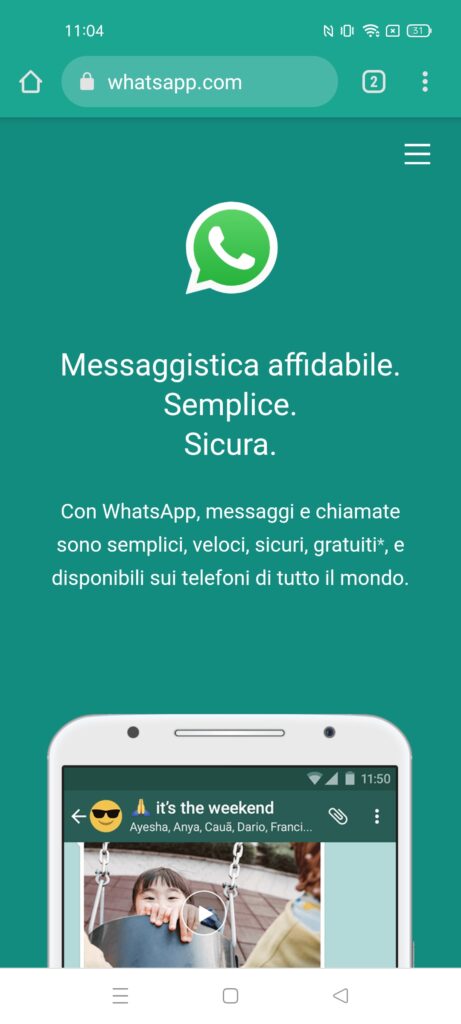WhatsApp su 2 telefoni - passo 1 - whatsapp web