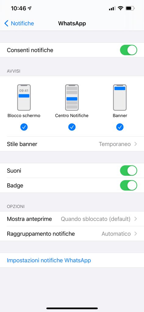 attivare notifiche di whatsapp su iphone