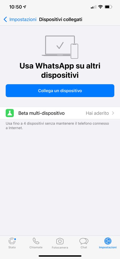 collegare whatsapp ad un altro dispositivo