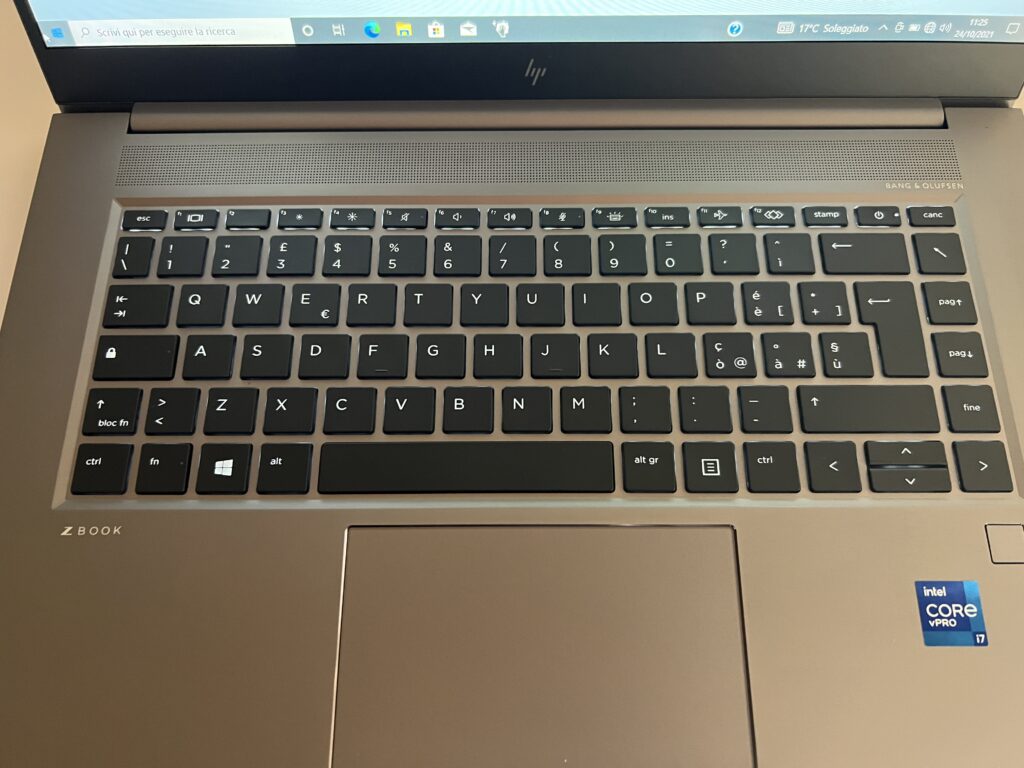 HP Zbook Studio G8 retroilluminazione tastiera