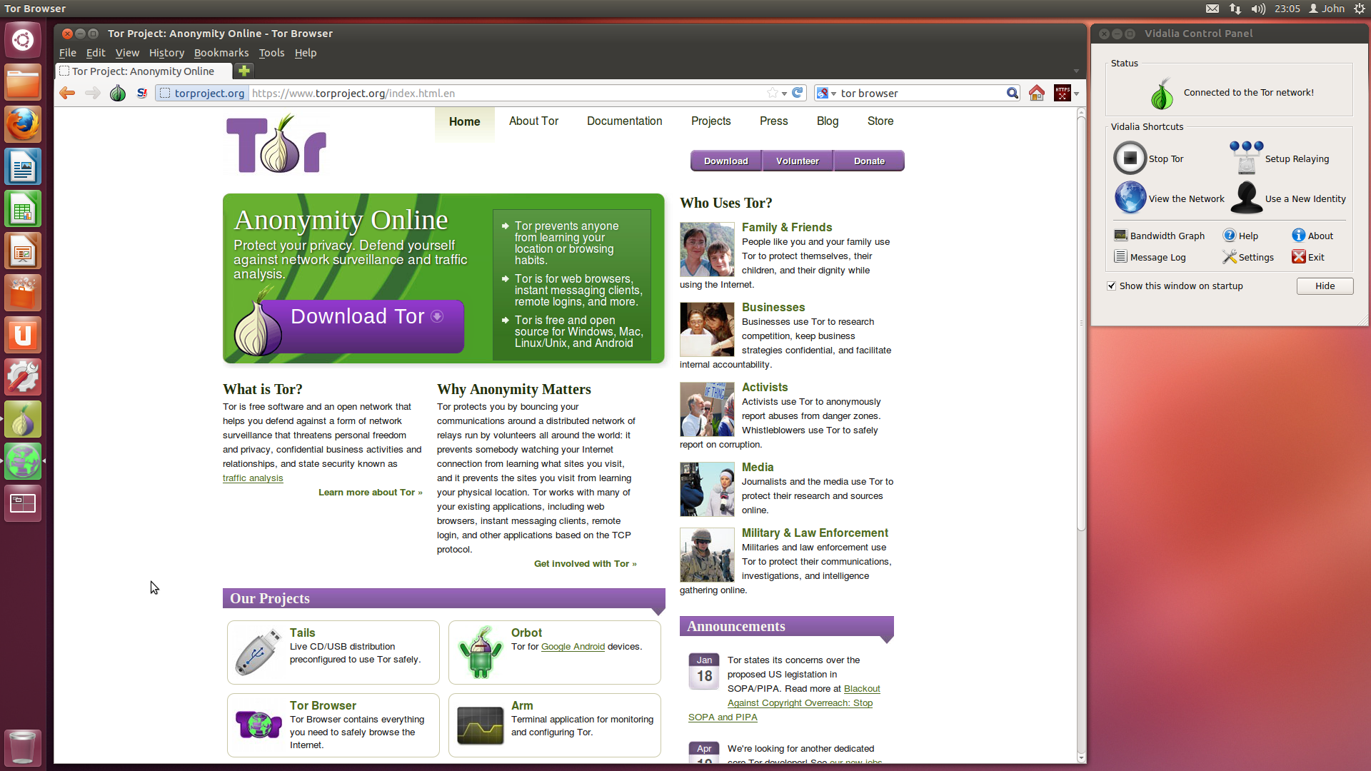 Tor browser su Linux