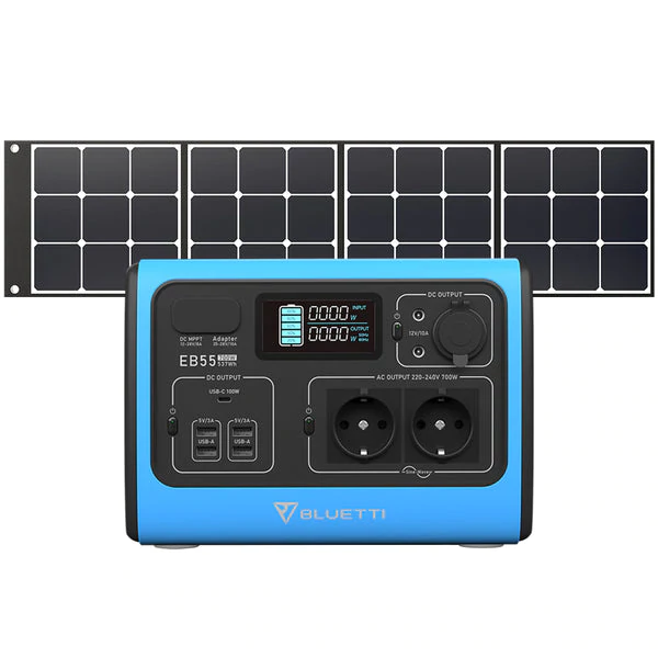 BLUETTI EB55 + SP120 | Centrale Elettrica Solare Portatile + Pannello Solare