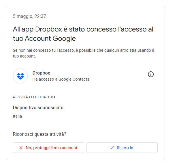 google account sicurezza accesso