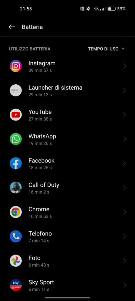 screenshot batteria realme 9 5g - 3