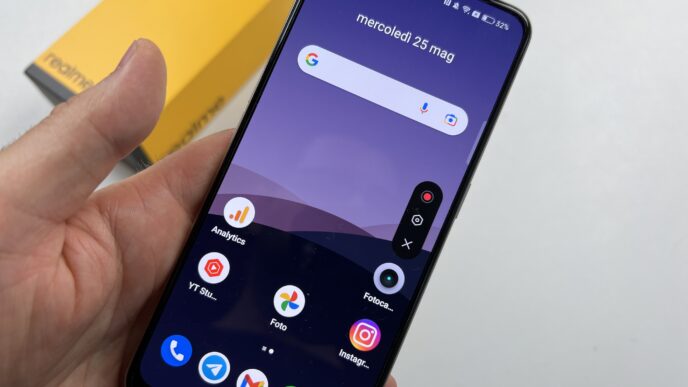registrare lo schermo di uno smartphone Realme - tasti di funzione