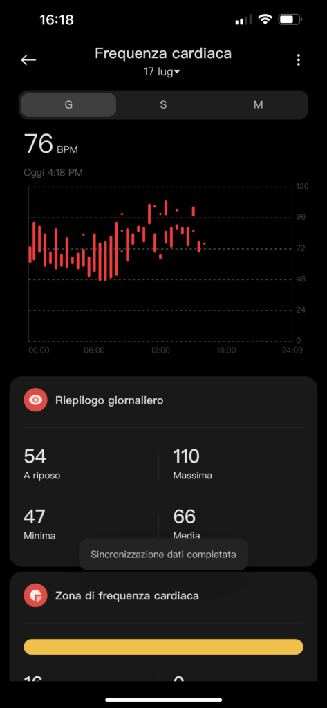 Xiaomi Smart Band 7 - app -frequenza cardiaca