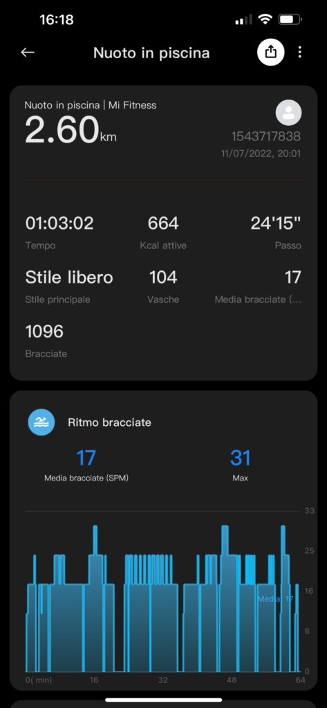 Xiaomi Smart Band 7 - sport - nuoto