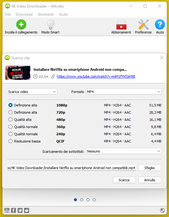 4K Video Downloader - scaricare video tramite link