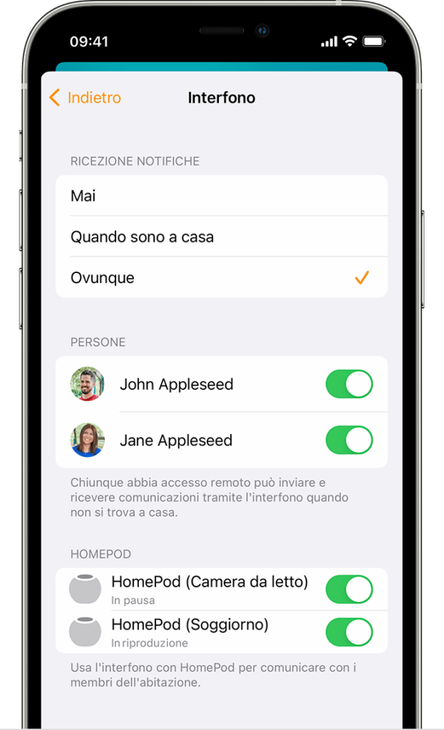 Interfono Apple app casa