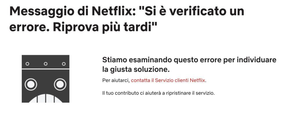 netflix non funziona