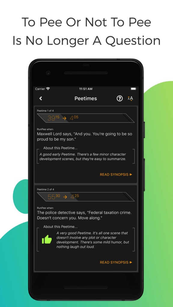 Run Pee, app per gli amanti del cinema