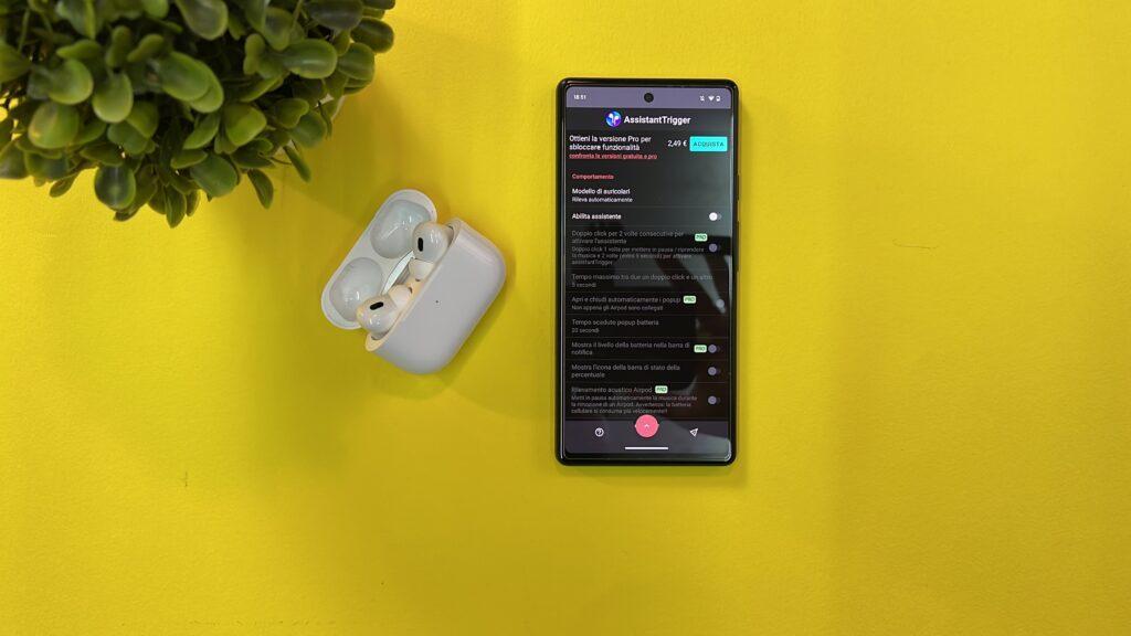airpods su android - app assistant trigger