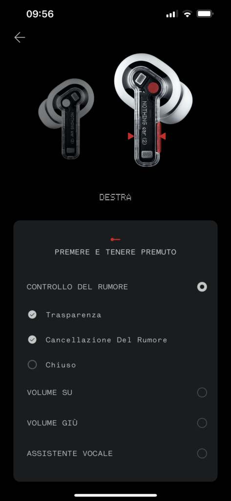 app Nothing X per Nothing Ear (2) - cancellazione del rumore