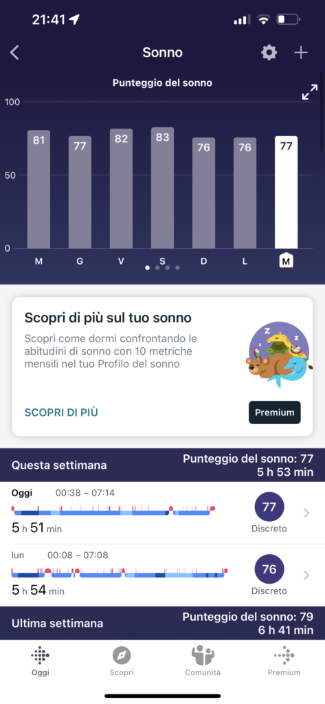 Recensione Fitbit Versa 4 - app - sonno