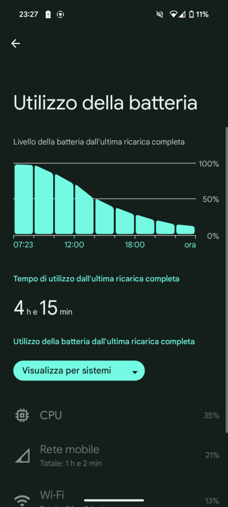 screenshot batteria pixel 8