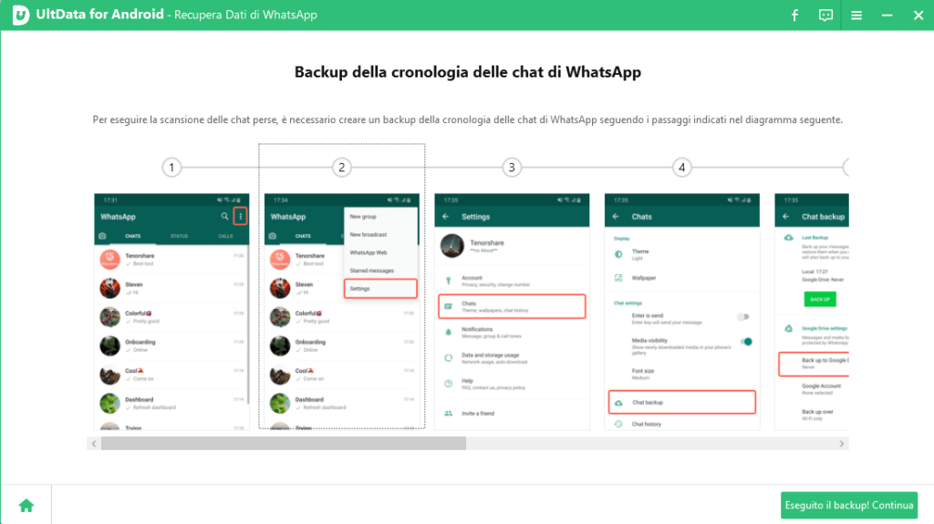 ultdata per android - backup whatsapp