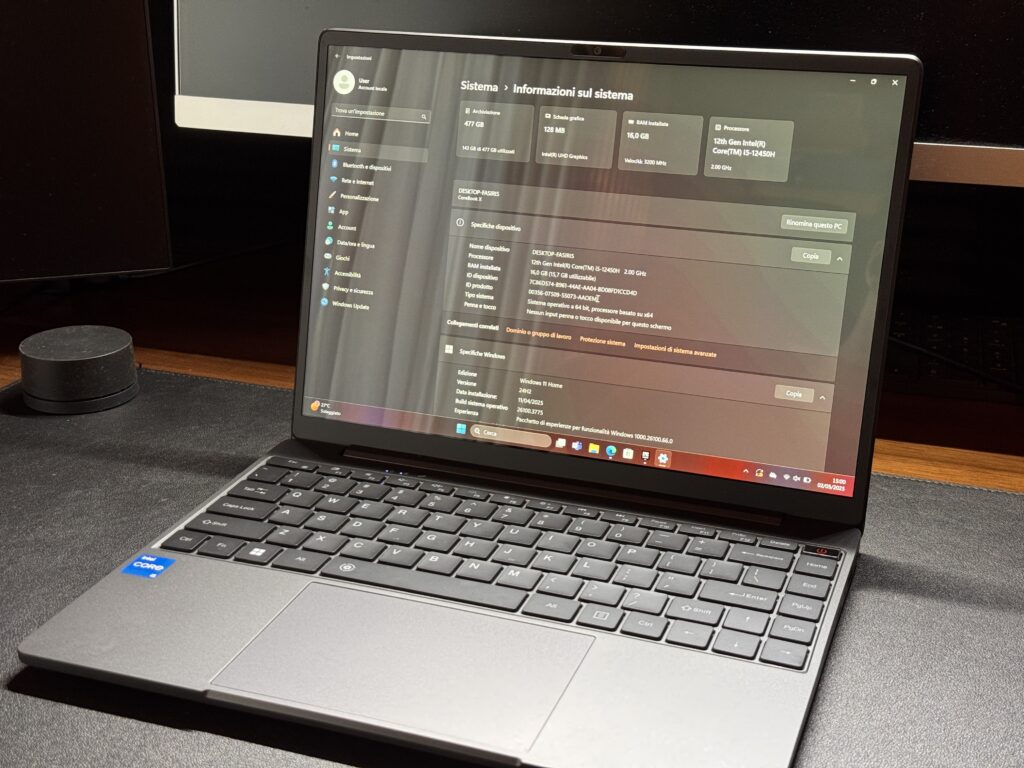 Recensione Chuwi CoreBook X - migliore notebook - software windows 11 home pulito