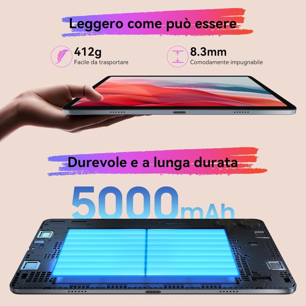 TABWEE Android 15 - batteria e costruzione