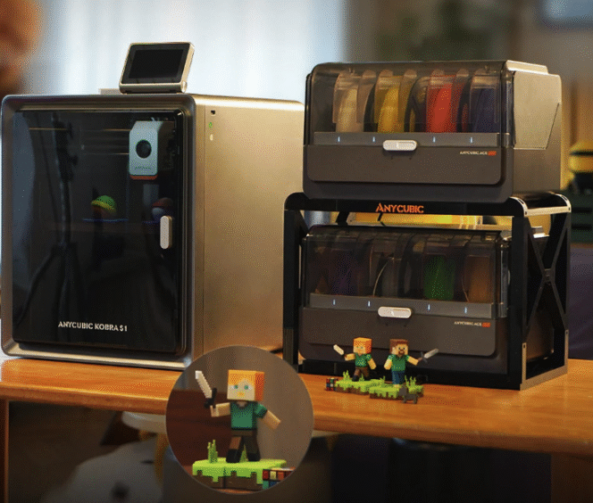 ANYCUBIC Kobra 3 AE Versione 600 Mm/s Velocà Di Stampa Massima Stampante 3D FDM Livellamento Automatico Stampa Di Grandi Dimensioni Stampa 3D A 4 Colori  7