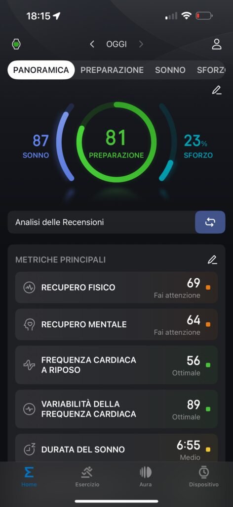 Recensione Amazfit Balance 2 - app zepp - panoramica