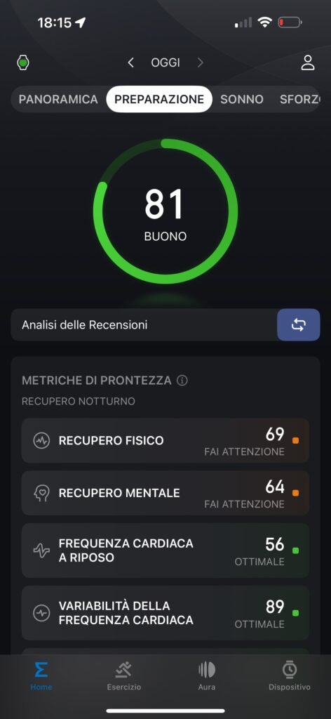 Recensione Amazfit Balance 2 - app zepp - preparazione