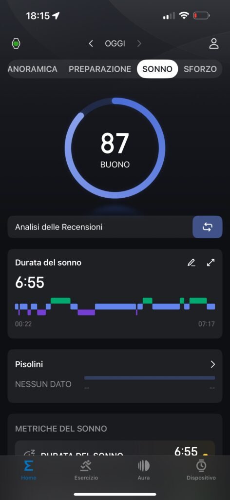 Recensione Amazfit Balance 2 - app zepp - sonno