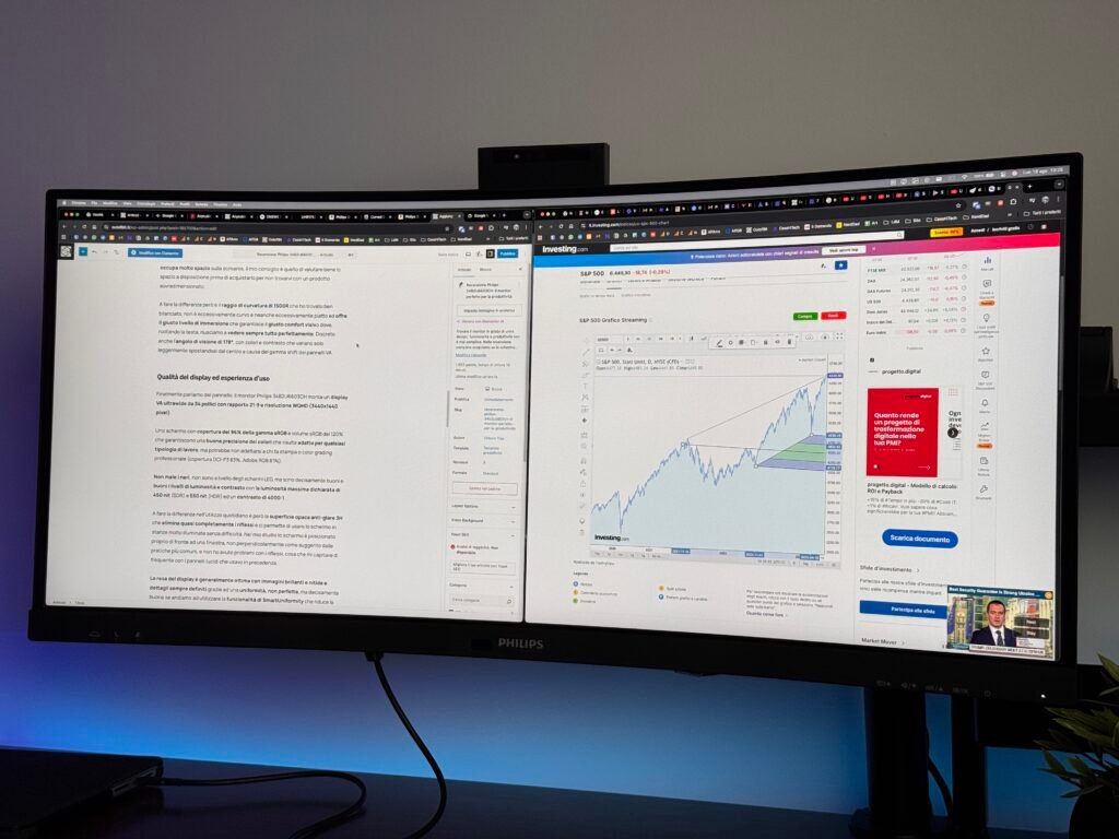 monitor philips 34B2U6603CH utilizzo lavoro da ufficio
