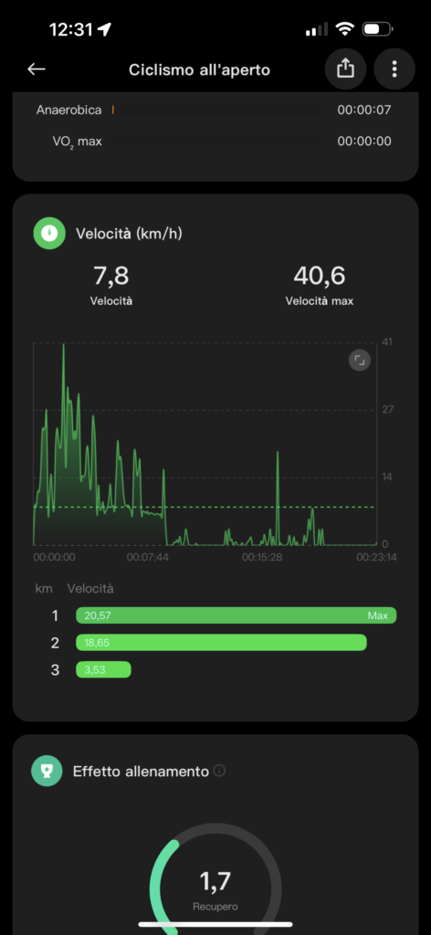 xiaomi smart band 10 - screenshot dati allenamento con gps dello smartphone - 3