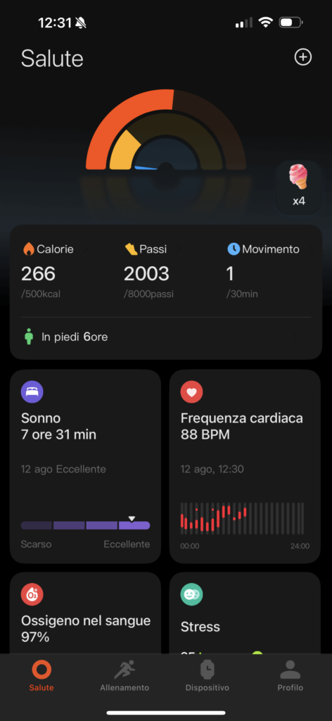 xiaomi smart band 10 - screenshot dati giornalieri - 1