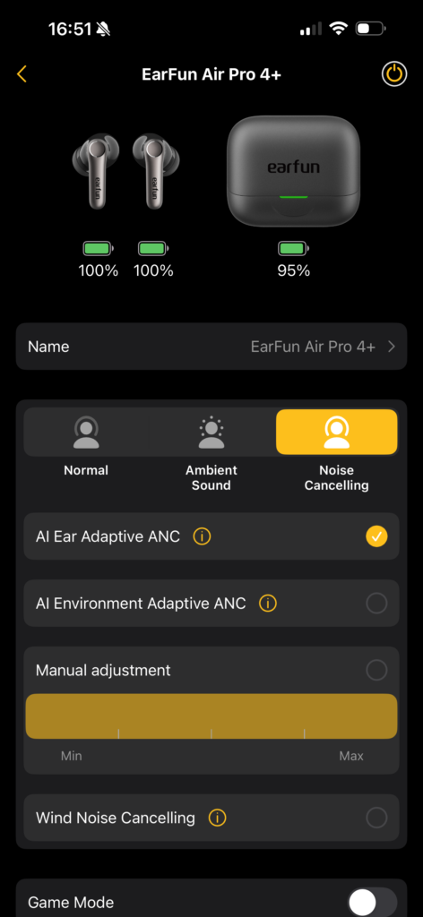 EarFun Air Pro 4+ app 3