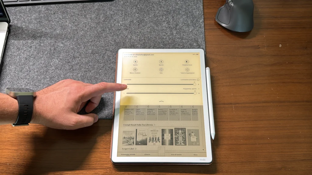 recensione kindle scribe terza generazione - personalizzazione schermo